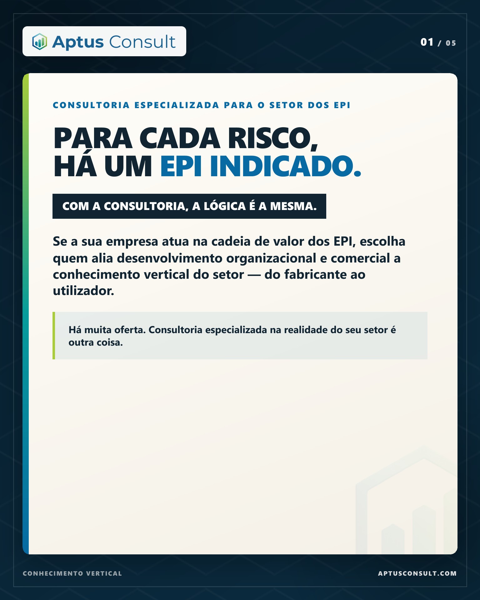 Consultoria que domina o setor EPI — ou usar os genéricos?